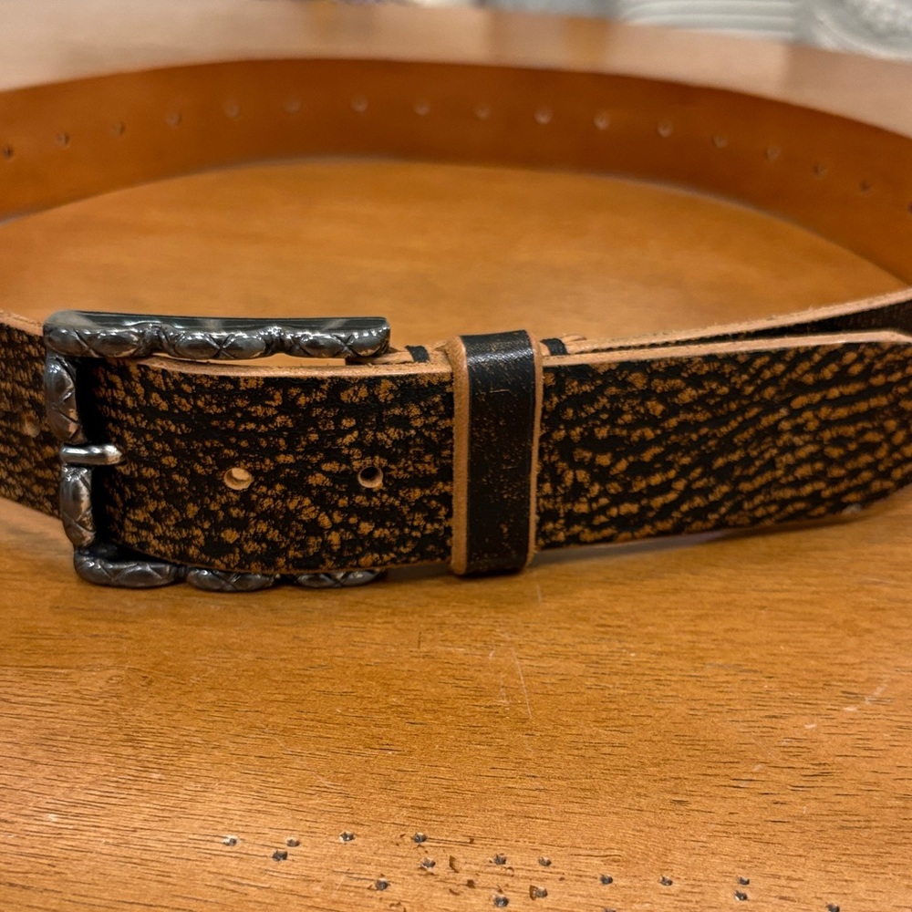 Martin Dingman men’s black and brown western leather belt 36